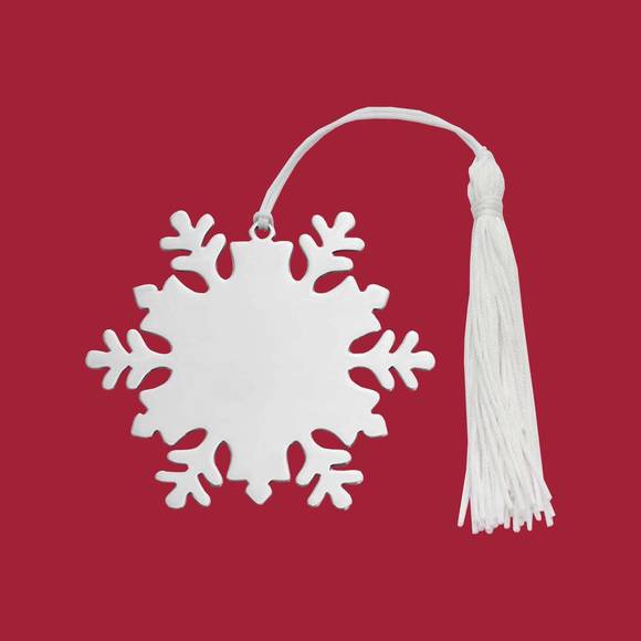 NEW CREATIVE GIFTS INTERNATIONAL snowflake ornament with tassel in silver - Picture 3 of 3